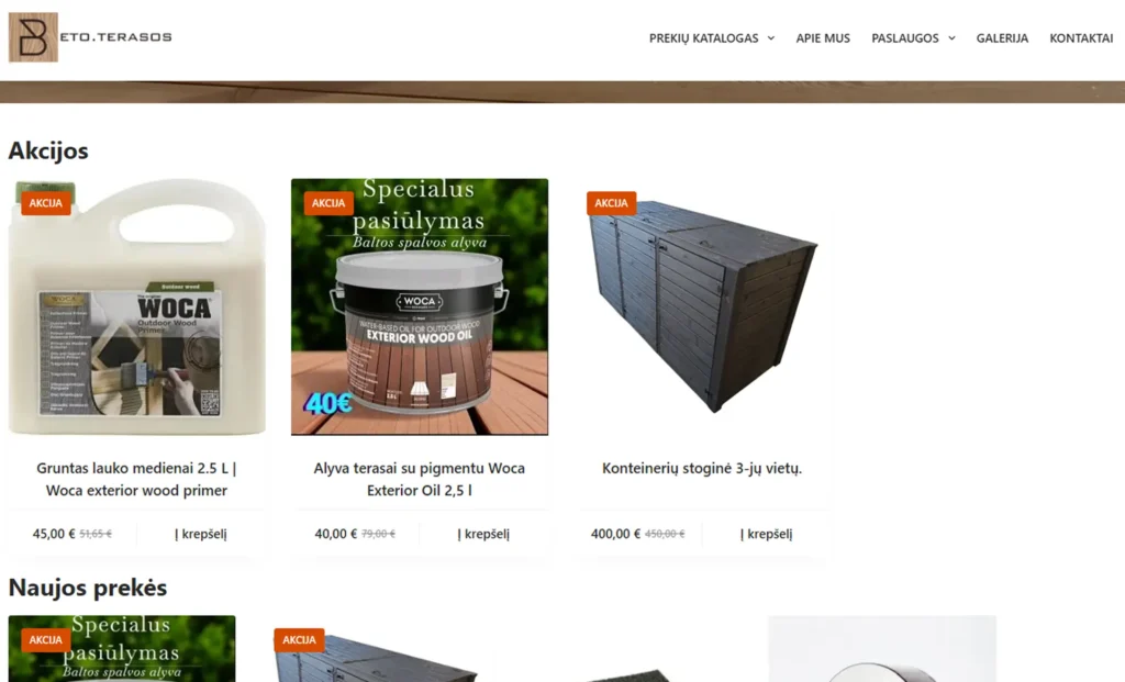 BetoTerasos svetainės atnaujinimas