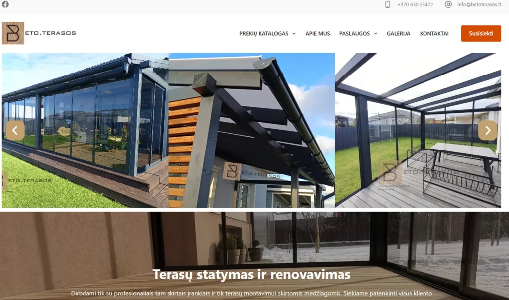 Beto terasos atnaujinimas po